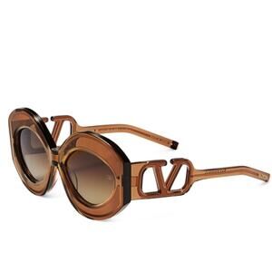 New! Valentino V SOUL II VLS 128B Chic Brown Sunglasses, Authentic